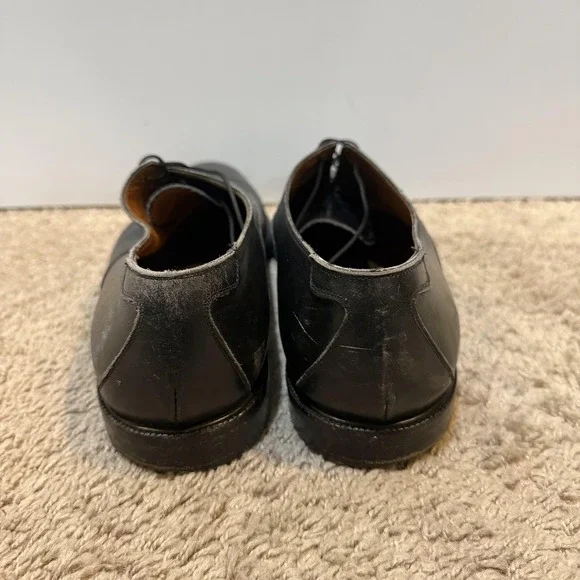 Salvatore Ferragamo Studio Shoes Mens Size 10.5 Black Cap Toe Oxford Italy - Picture 4 of 10
